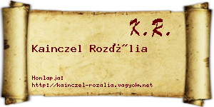 Kainczel Rozália névjegykártya